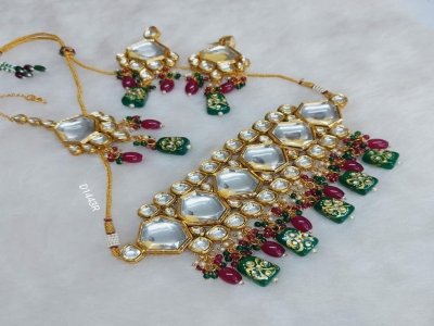 Kundan meenakari set lifetime all colour available