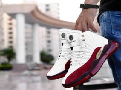 Bacca Bucci REDFOX Hi-Top Casual Chunky Streetwear Fashion Sneakers White Red Ankle Shoe Quilted Designed