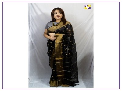 Black Linen Saree