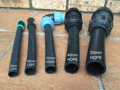 irrigation water pipes